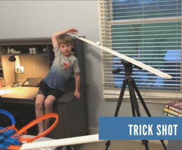 Kids Trick Shot Using Golf Ball and Hot Wheels.