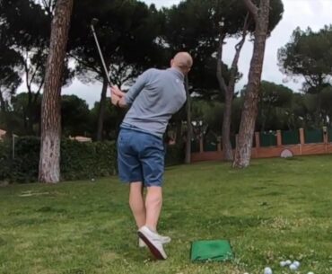Day 2 - Lockdown golf swing project - Increased side bend (DTL view) - 21.04