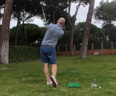 Day 1 - Lockdown golf swing project - Loose trigger finger (DTL view) - 20.04