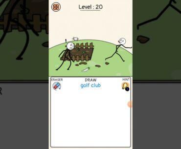 Draw puzzle level 20 draw a golf club solution walkthrough