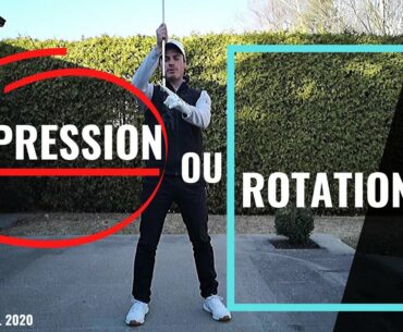 On compresse la balle ou on tourne les mains au golf? #golferalamaison