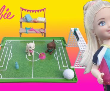 ⚽ PLAYING FOOTBALL WITH BARBIE CHELSEA SOCCER PLAYSET ⚽