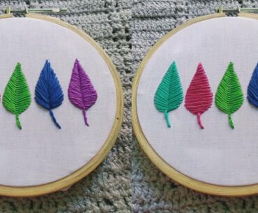 Hand Embroidery For Beginners || 5 Types leaf Embroidery - Let's Explore