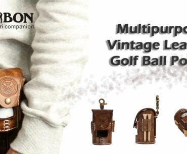 Tourbon｜Vintage Leather Golf Ball Pouch