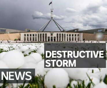 Vehicles smashed as hailstones the size of golf balls pelt Canberra | ABC News