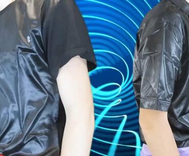 Bruno Black Shiny Nylon T-Shirts & Club Shirts