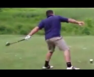 Crazy Golfer Rage after failed tee shot