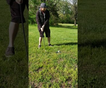 Golf ball hit off phone