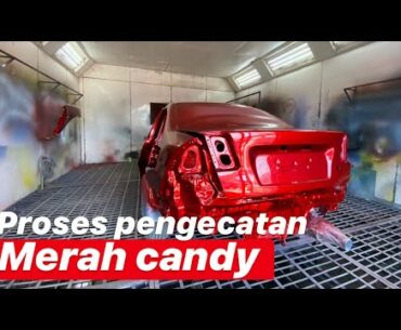 Proses pengecatan Merah Candy dan pemasangan Sunroof pada civic ES