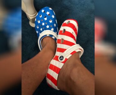 Review Crocs Men's and Women's Classic American Flag Clog Comfort Slip On