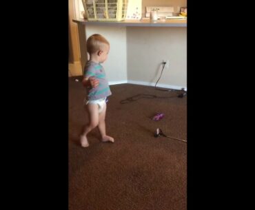 Many objects are used as golf clubs in our house