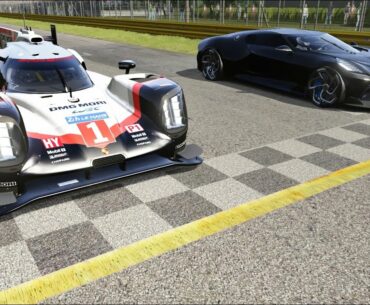 Porsche 919 Hybrid '17 vs Bugatti La Voiture Noire at Monza Full Course