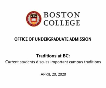 Traditions at Boston College Webinar | Student Panel | April 20, 2020