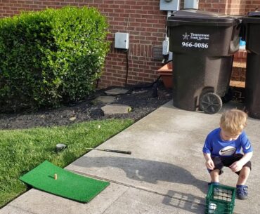 2 year old Toddler golfer loves hitting a long ball