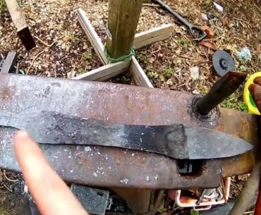 Leaf blade iron short sword part 1 forging out the blade