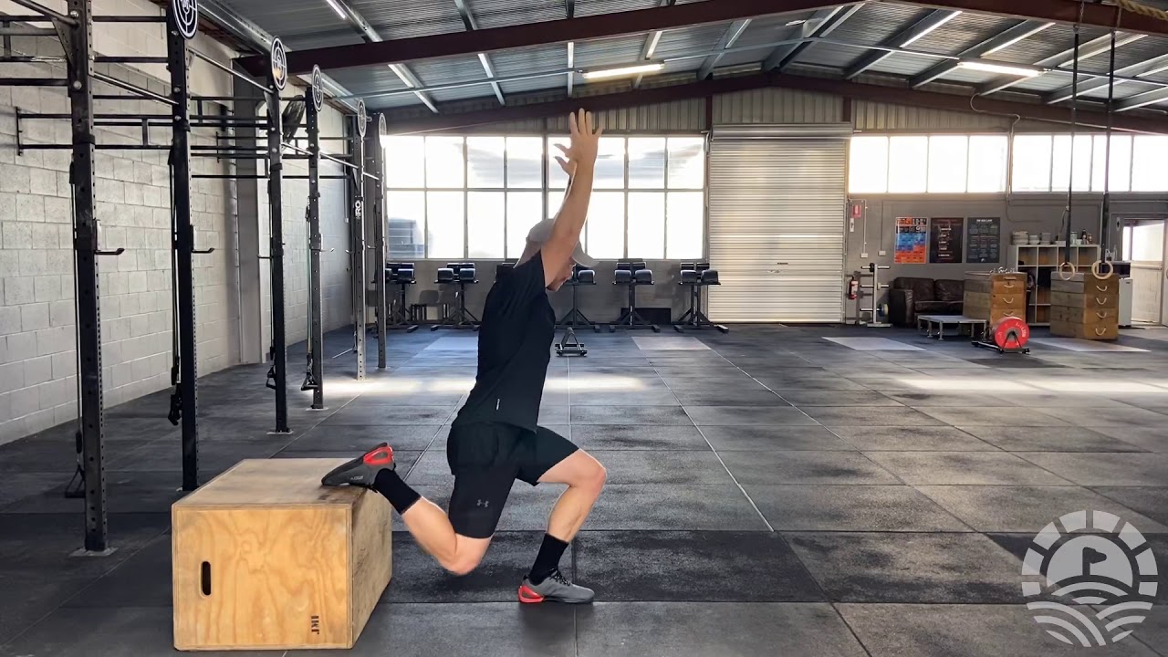 Overhead Bulgarian Split Squat Overhead Bulgarian Split Squat