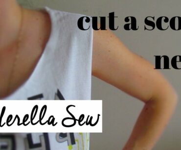 Cut off the neck of t shirts - Make a scoop neck - Cut off collar of tshirt - Change the neckline