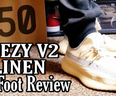 UNDERRATED!! ADIDAS YEEZY BOOST 350v2 "LINEN" REVIEW AND ON FEET