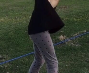 Girls golf swing