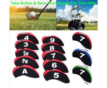 Best 10pcs/set Golf Headcovers Number Pattern Golf clubs Iron Rod Head Covers Protector Golf Rod Sl