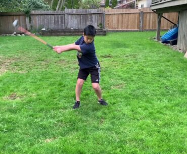 Covid Lockdown Activity - Working on Golf Swing - Youngest Son May 1, 2020