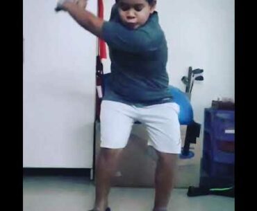 Golf swing - slow motion - front on