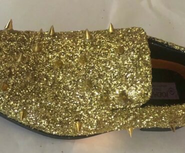 DIY: Glitter Gold Spike Shoes