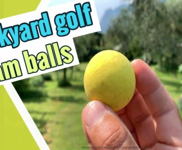 Practicing using foam balls - backyard golf