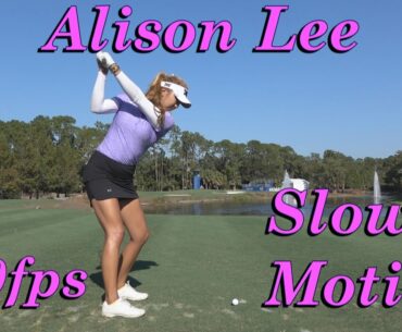 ALISON LEE 120fps CLOSE-UP SLOW MOTION DTL IRON GOLF SWING 1080 HD