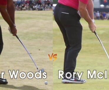 Tiger Woods swing iron slow motion    Rory McIlroy  iron  slow motion    2018  The Open Championship