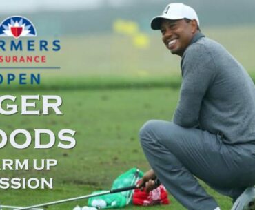 Tiger Wood's on the  Practice Range at The Farmers Insurance Open 2018