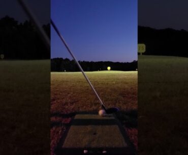 8k Hitting golf balls at night