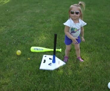 All 3 kids hit off the tee, ages 2-2.5
