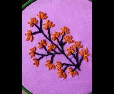 Hand embroidery design for dress by sewing station || Easy hand design