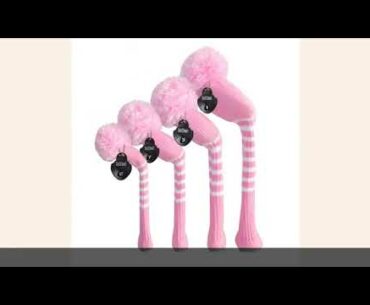 Stripe Style Knit Golf Headcover Set Of 4 For Driver Wood Fairway Hybr