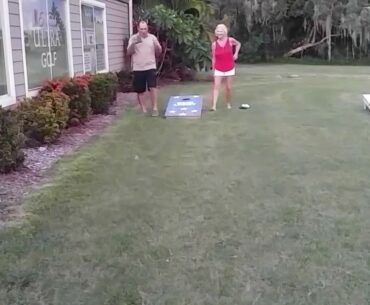July 4, 2017 Playing corn hole Rollinggreen golf club