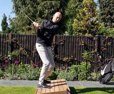 Golf Drills For The Garden - No 34 - How To Play Ball Above Your Feet Lies