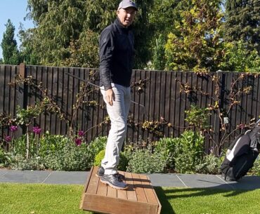Golf Drills For The Garden - No 33 - How To Play Ball Below Your Feet Lies