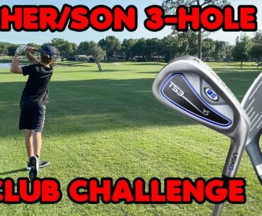Father vs. Son 3 Hole Two Club Challenge - Golf Vlog - Playing Three Holes with Just Two Clubs