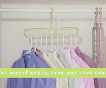 China 9 Holes Wardrobe Clothes Storage Space Saving Magic Hanger