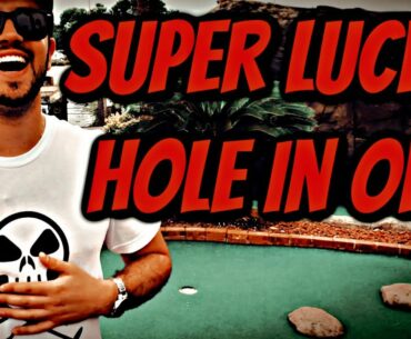 SUPER LUCKY HOLE IN ONE MINI GOLF BANK SHOT!