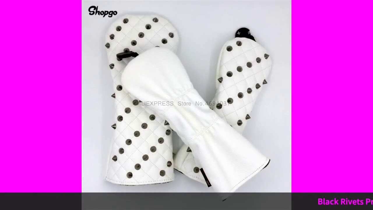 Black Rivets Premium Golf Headcovers Golf Driver Fairway Woods Hybrid Black Rivets Premium Golf Headcovers Golf Driver Fairway Woods Hybrid