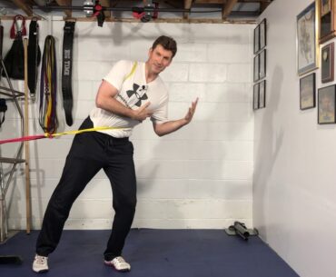 Band Golf Stance Squat & Rotation
