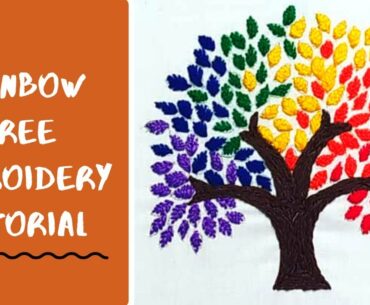 Hand embroidery tree tutorial step by step for shirts/dresses/kids clothes | hand embroidery design