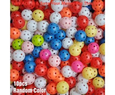 Deal 50Pcs Hollow Golf Training Balls Practicing Trainer Portable Random Colors New Plastic Golf Ba