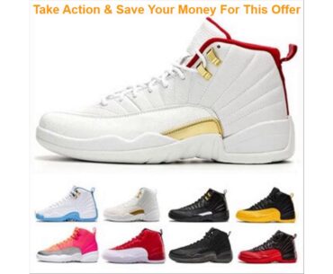 Deal New brand signal Men Basketball Shoes Retro 12 Playoff Gym Red White Black Flu Game Royal Ball