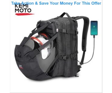 Top KEMiMOTO Helmet Bags Backpack Water Repellent Large Capacity Luggage Storage Bag With USB-charg