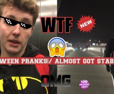 HALOWEEN PRANKS/ ALMOST GOT STABBED!!!