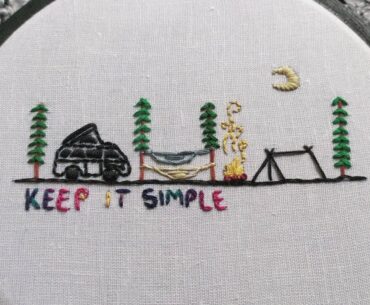 Missing Camping⛺ In Lockdown? Camping Embroidery For Beginners || Embroidery Hoop Art -Let's Explore