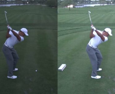 GOLF SWING 2013 - TIGER WOODS - LOW LIGHT ELEVATED DOWN THE LINE & SLOW MOTION - 1080p HD